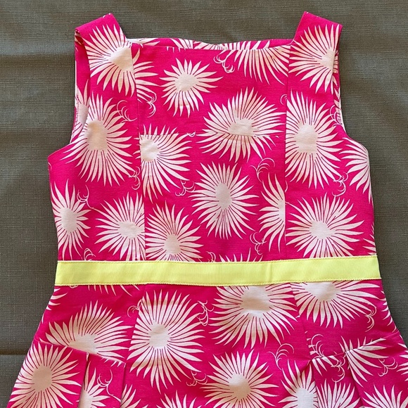 Milly Minis Pink and Off White Dress with Neon Yellow Accents - Picture 4 of 5